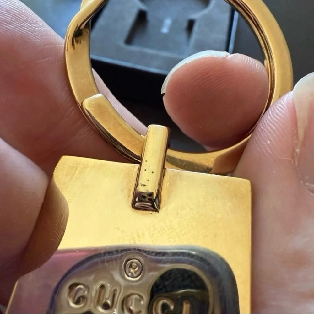 Gucci Gold and Black Key chain with box